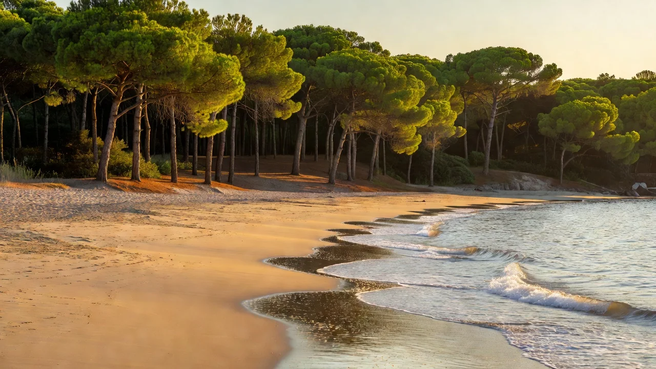 Spiaggia libera con pineta sul litorale di Paestum