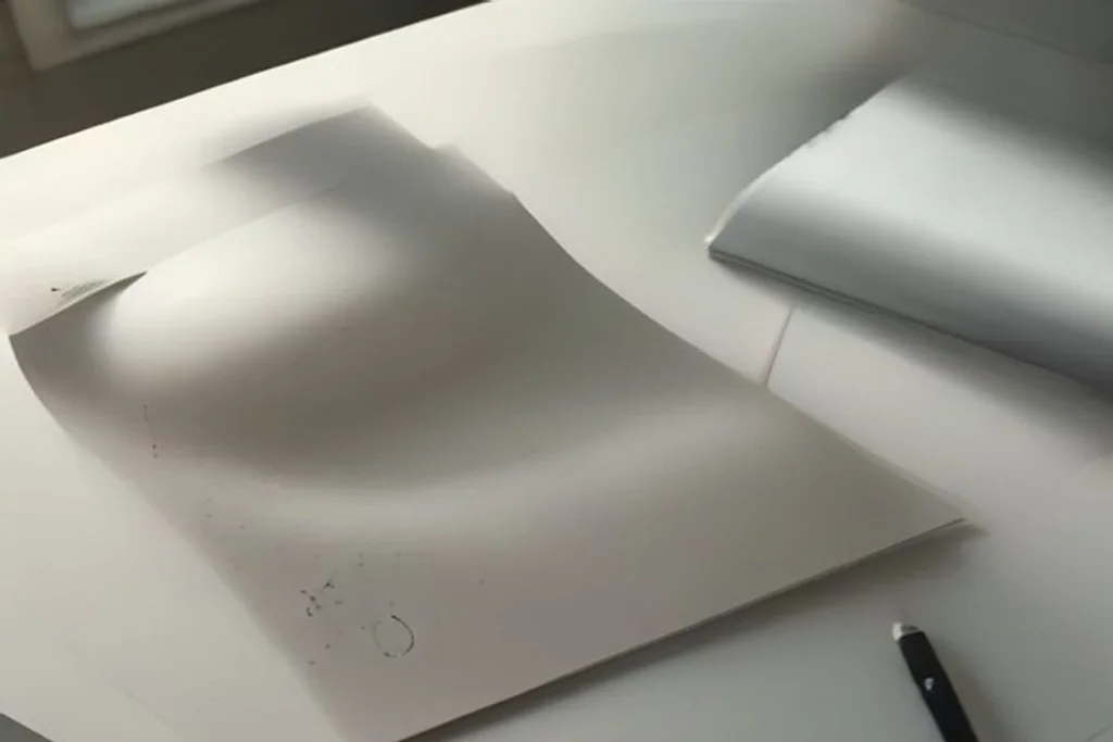 Smartphone with a dark screen next to a pen on a tidy desk